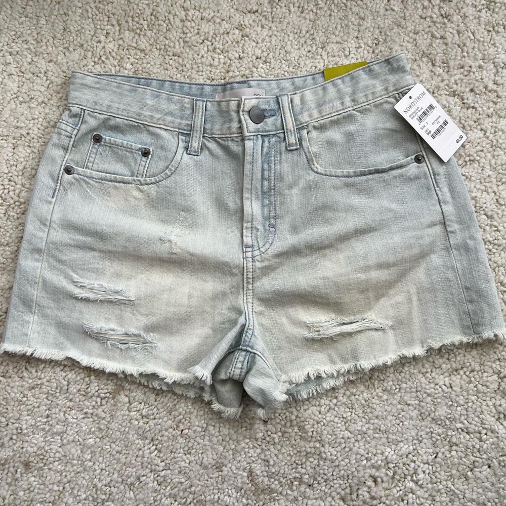 New BP Nordstrom shorts denim jeans light wash destroyed cutoff distressed 3 xs